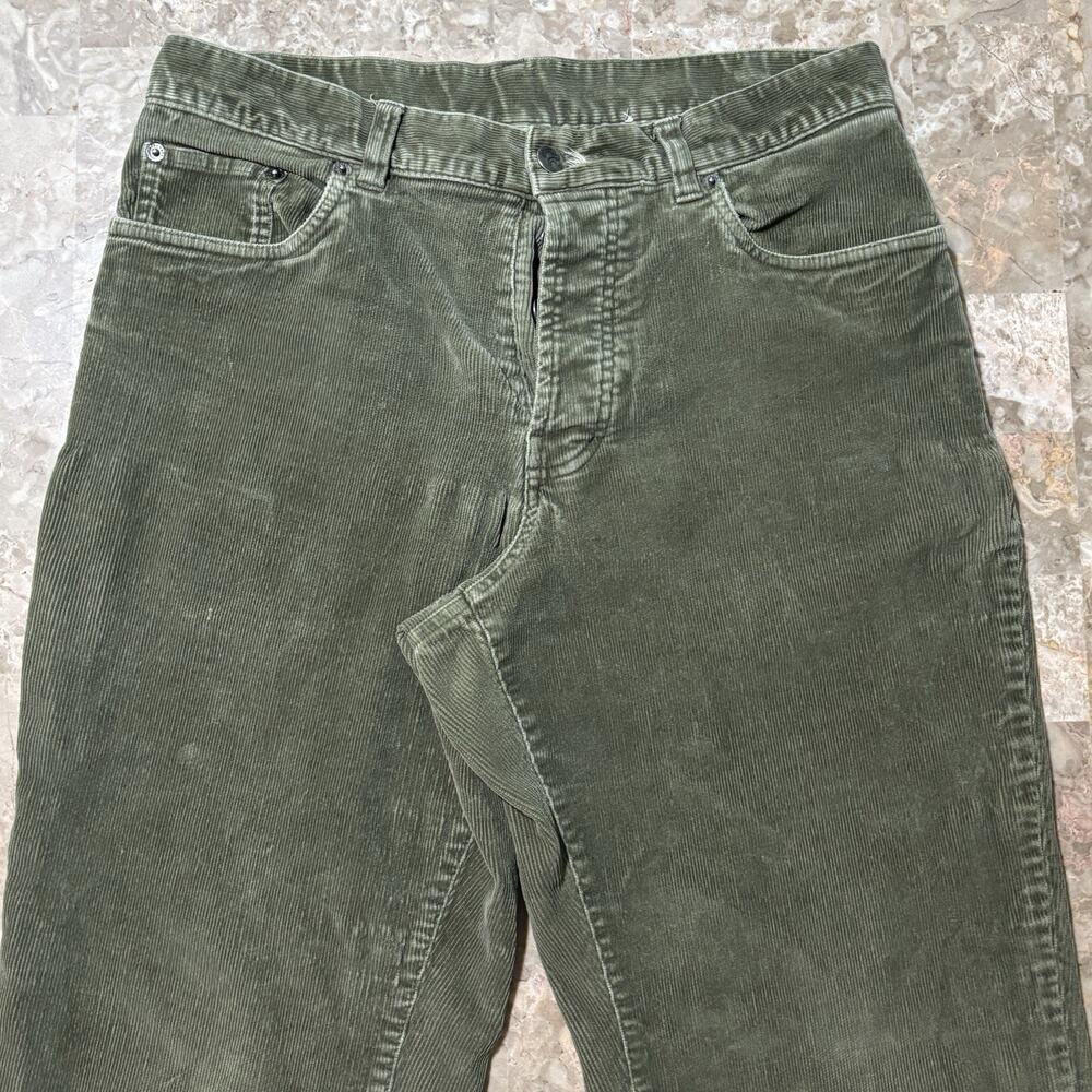 Patagonia Pants Mens 32x30 Green Corduroy Organic Cotton Button Fly Red Tab Y2K